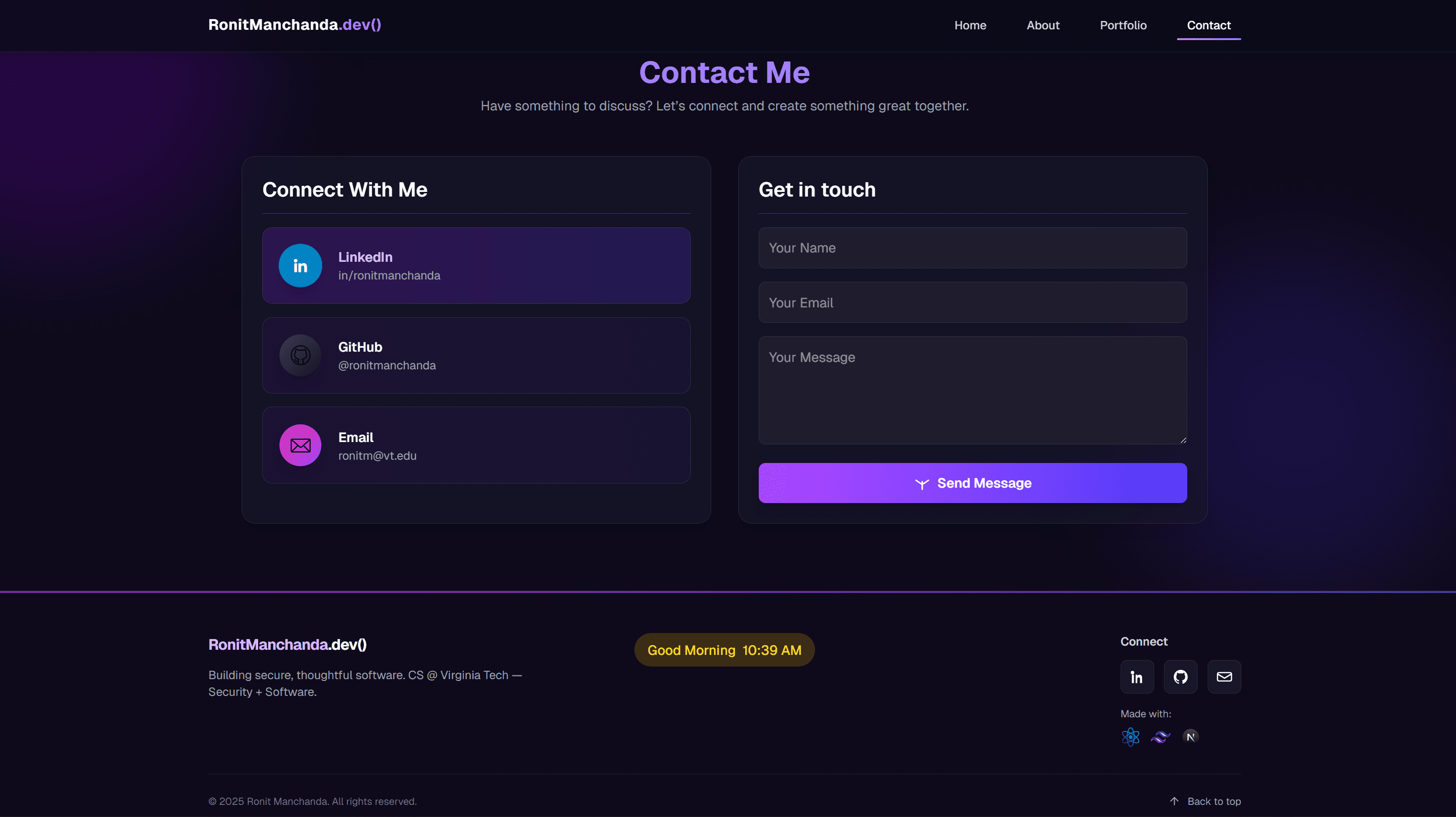 Contact & Social Panels